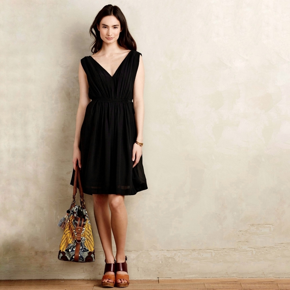 HD in Paris | Anthro Lavana Grecian Dress Black
